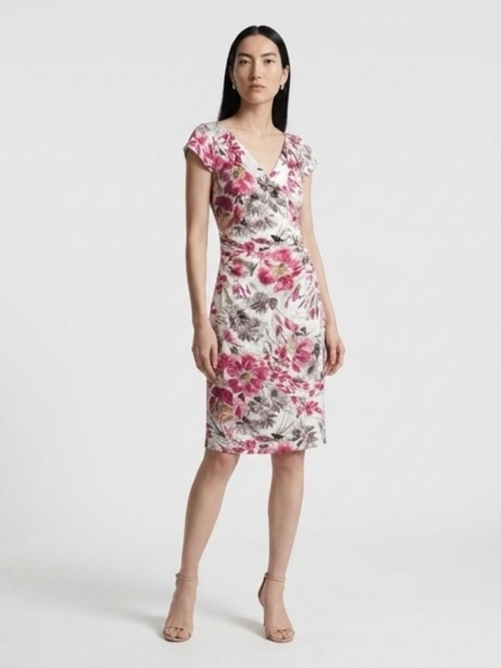 Maggy London Dresses & Skirts - Maggy London Pink and Purple Floral Midi Dress